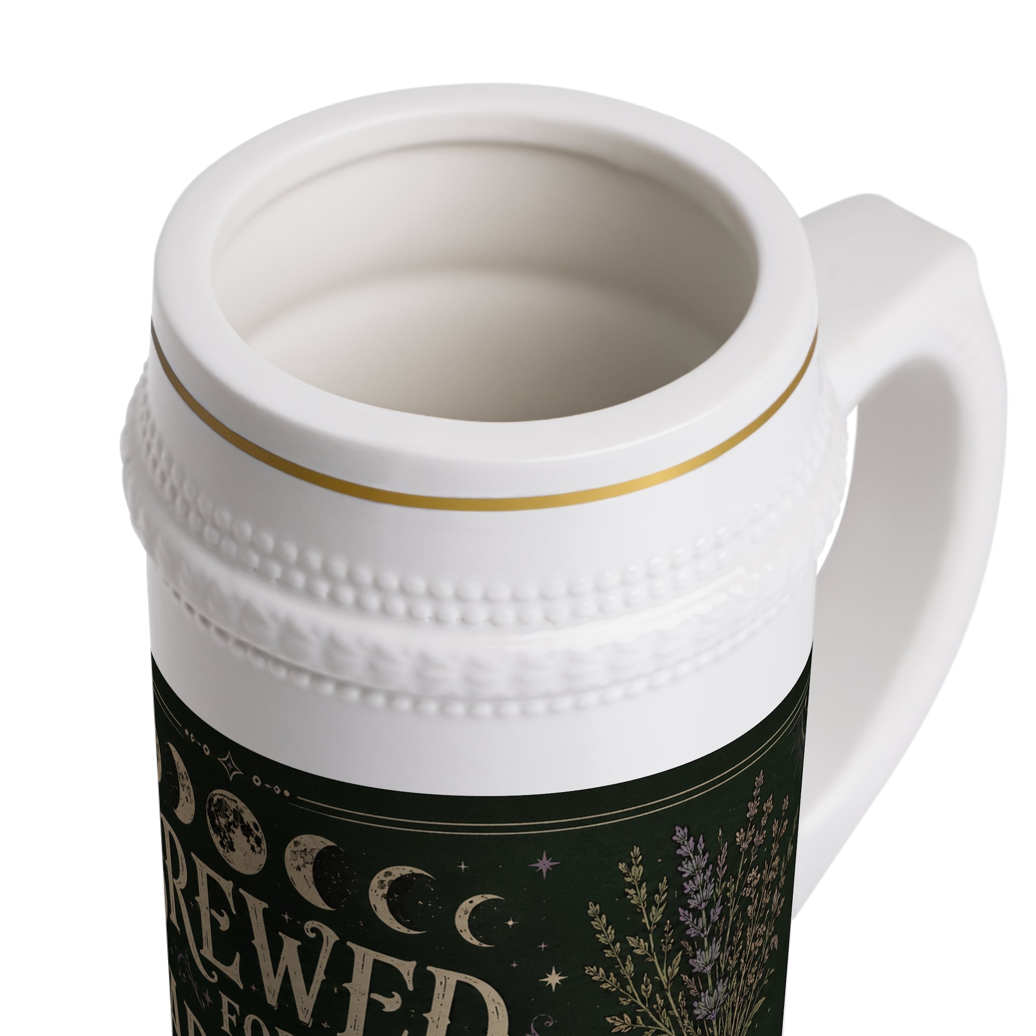 Brewed for Bad Ideas Witchy Botanical Stein Mug - 22oz Ceramic Beer Mug