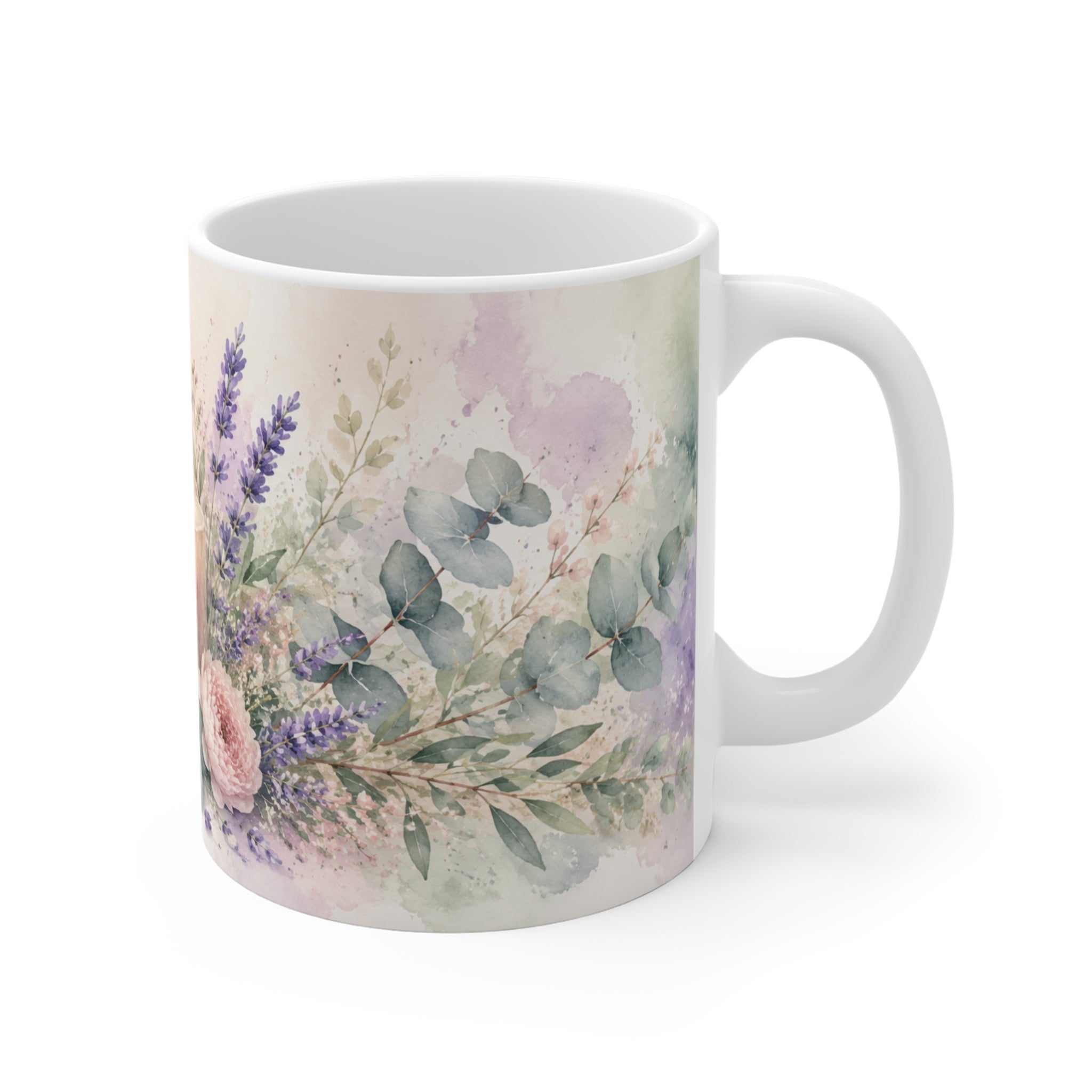 Lavender Garden Serenity – Floral Aesthetic Ceramic Mug