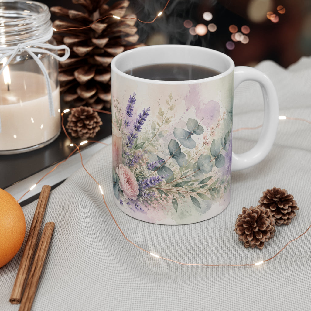 Lavender Garden Serenity – Floral Aesthetic Ceramic Mug