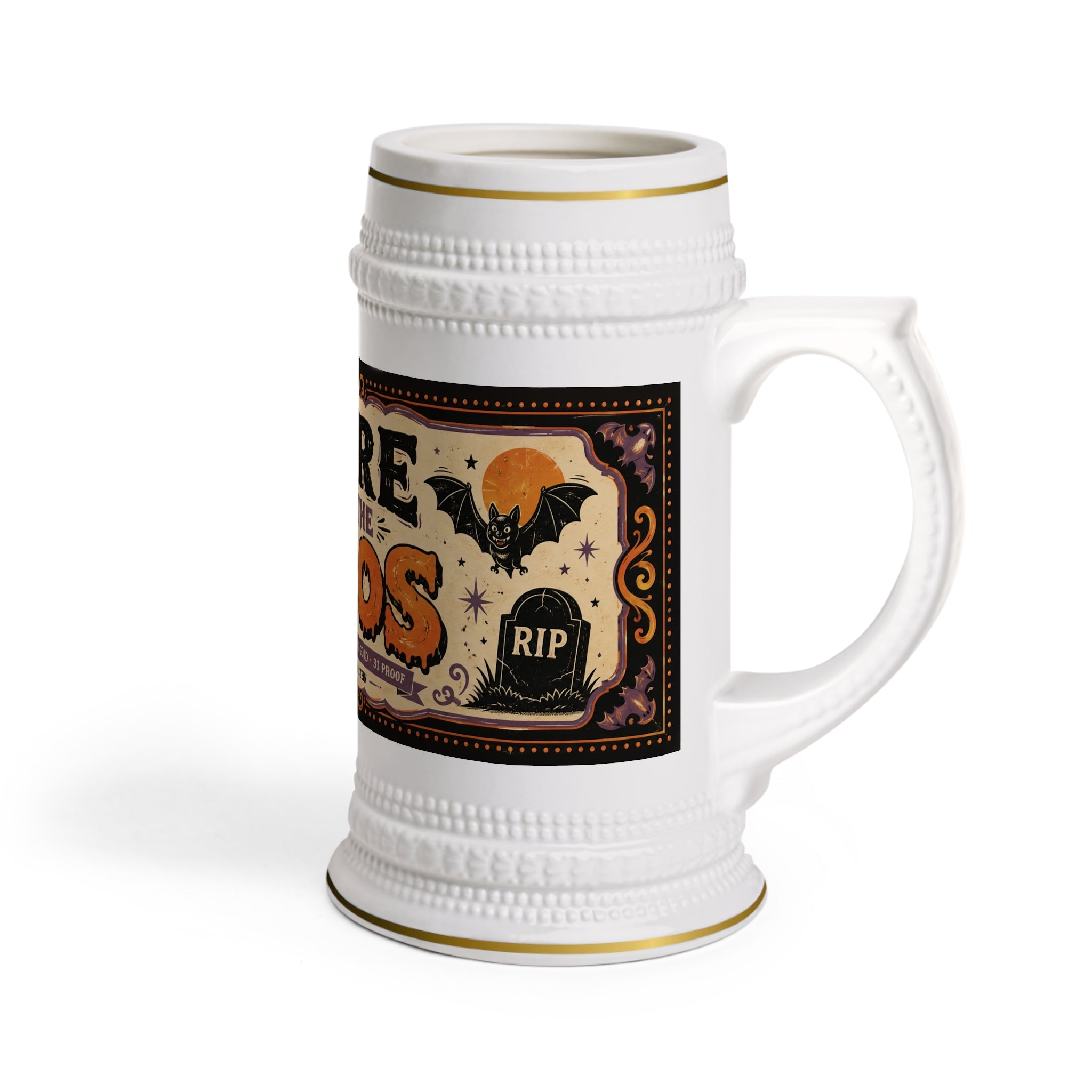 Here for the Boos Spooky Halloween Stein Mug - 22oz Ceramic Beer Mug