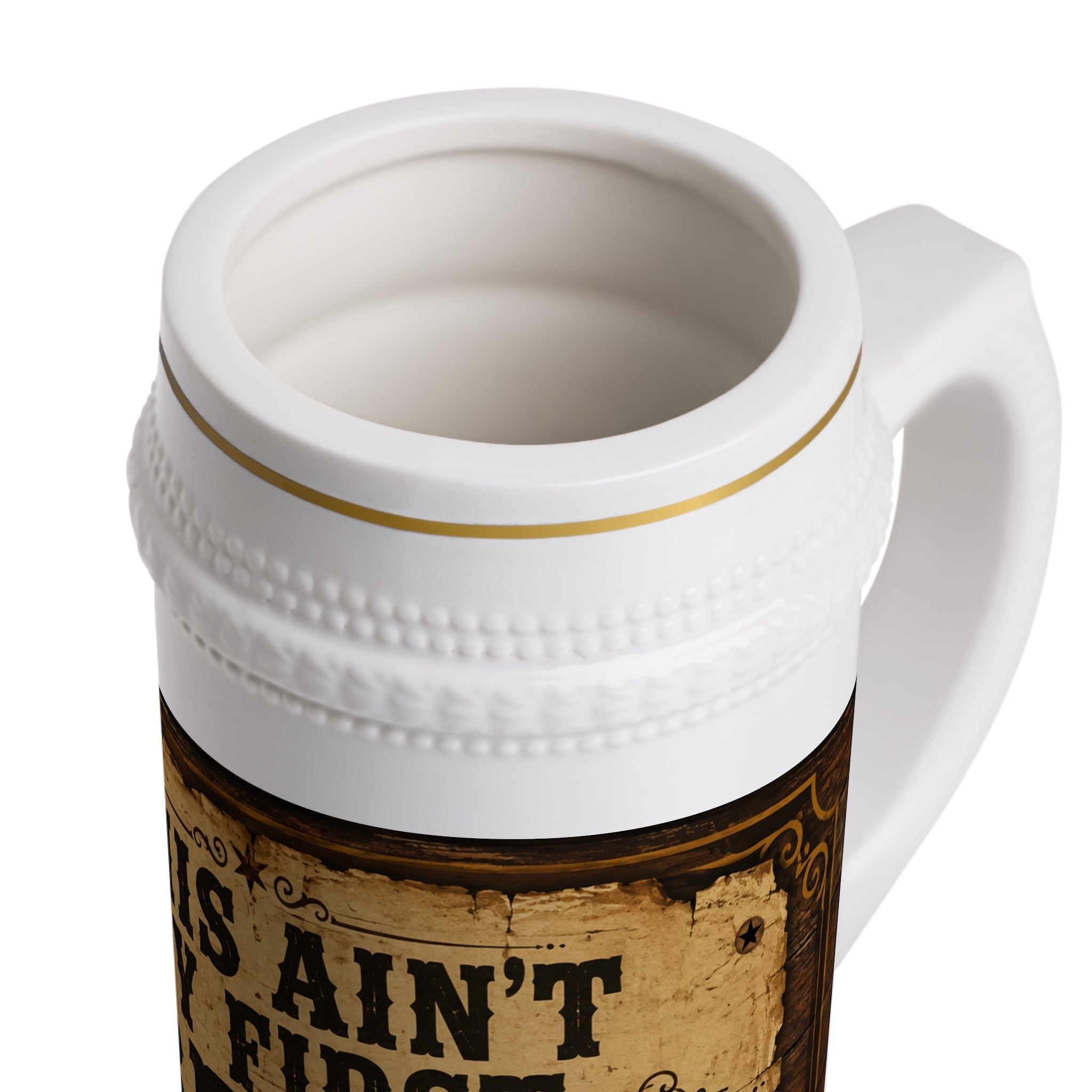 This Ain't My First Beer Old West Saloon Stein Mug - 22oz Ceramic Beer Mug