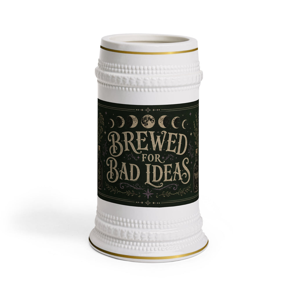 Brewed for Bad Ideas Witchy Botanical Stein Mug - 22oz Ceramic Beer Mug