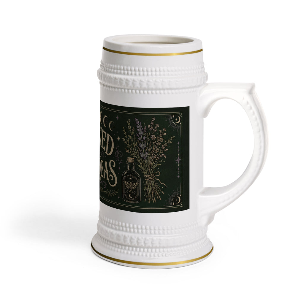 Brewed for Bad Ideas Witchy Botanical Stein Mug - 22oz Ceramic Beer Mug