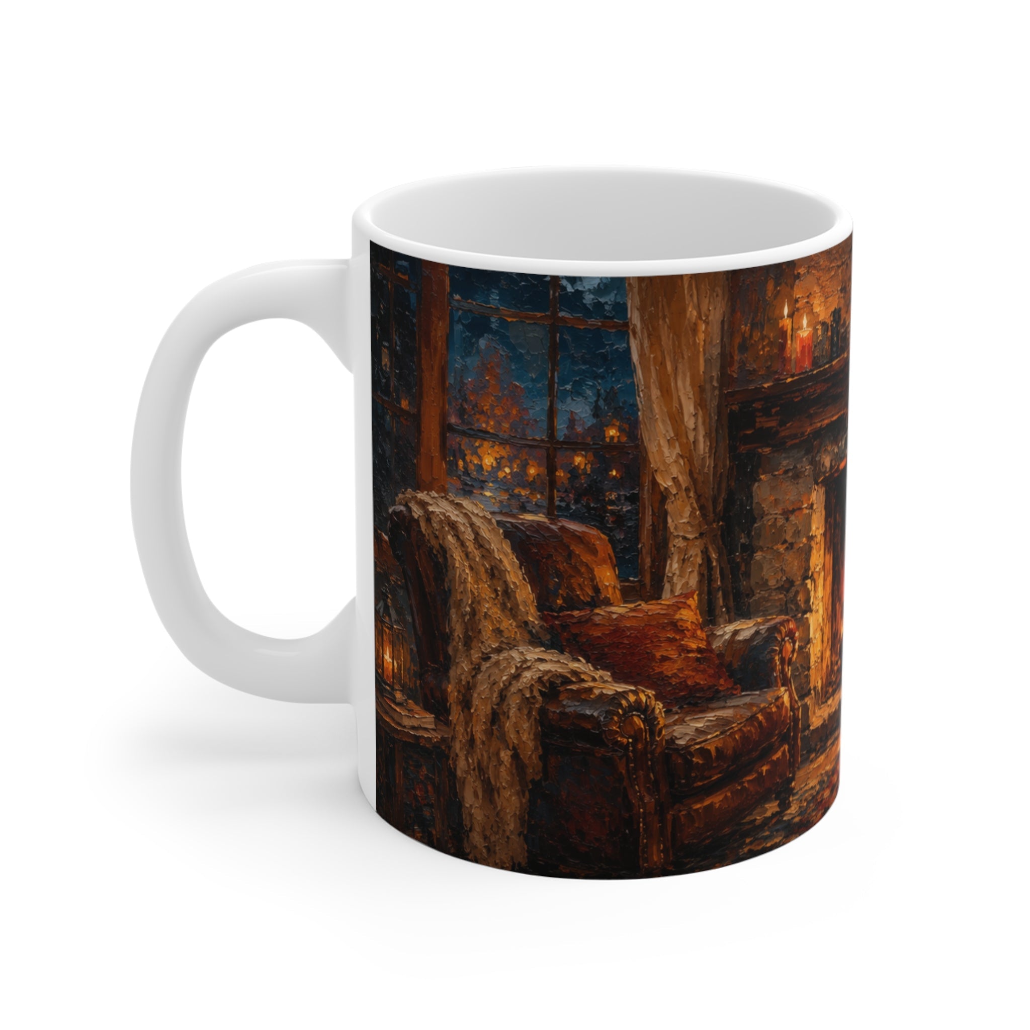 Fireside Autumn Comfort – Aesthetic Ceramic Mug