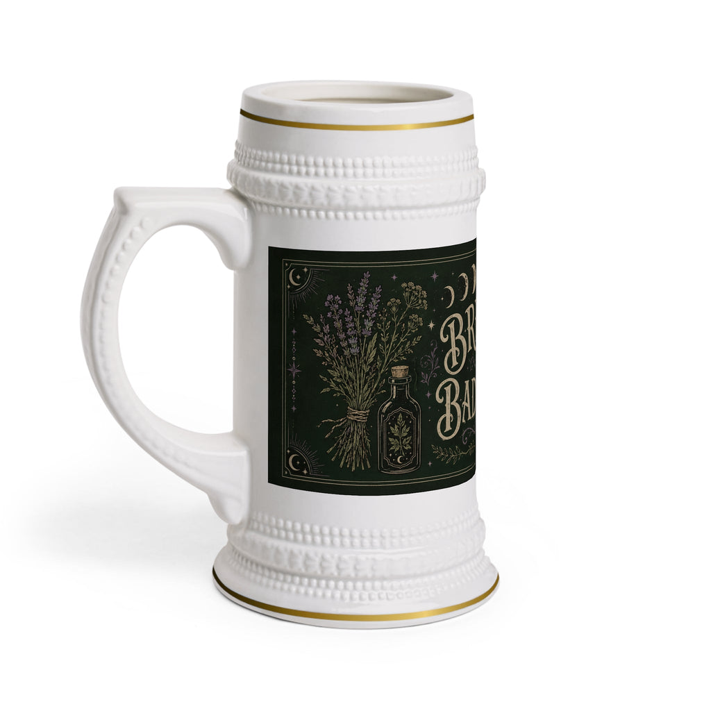 Brewed for Bad Ideas Witchy Botanical Stein Mug - 22oz Ceramic Beer Mug