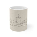 Gentle Flame Line Art – Minimalist Ceramic Mug