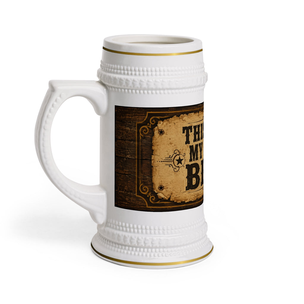 This Ain't My First Beer Old West Saloon Stein Mug - 22oz Ceramic Beer Mug