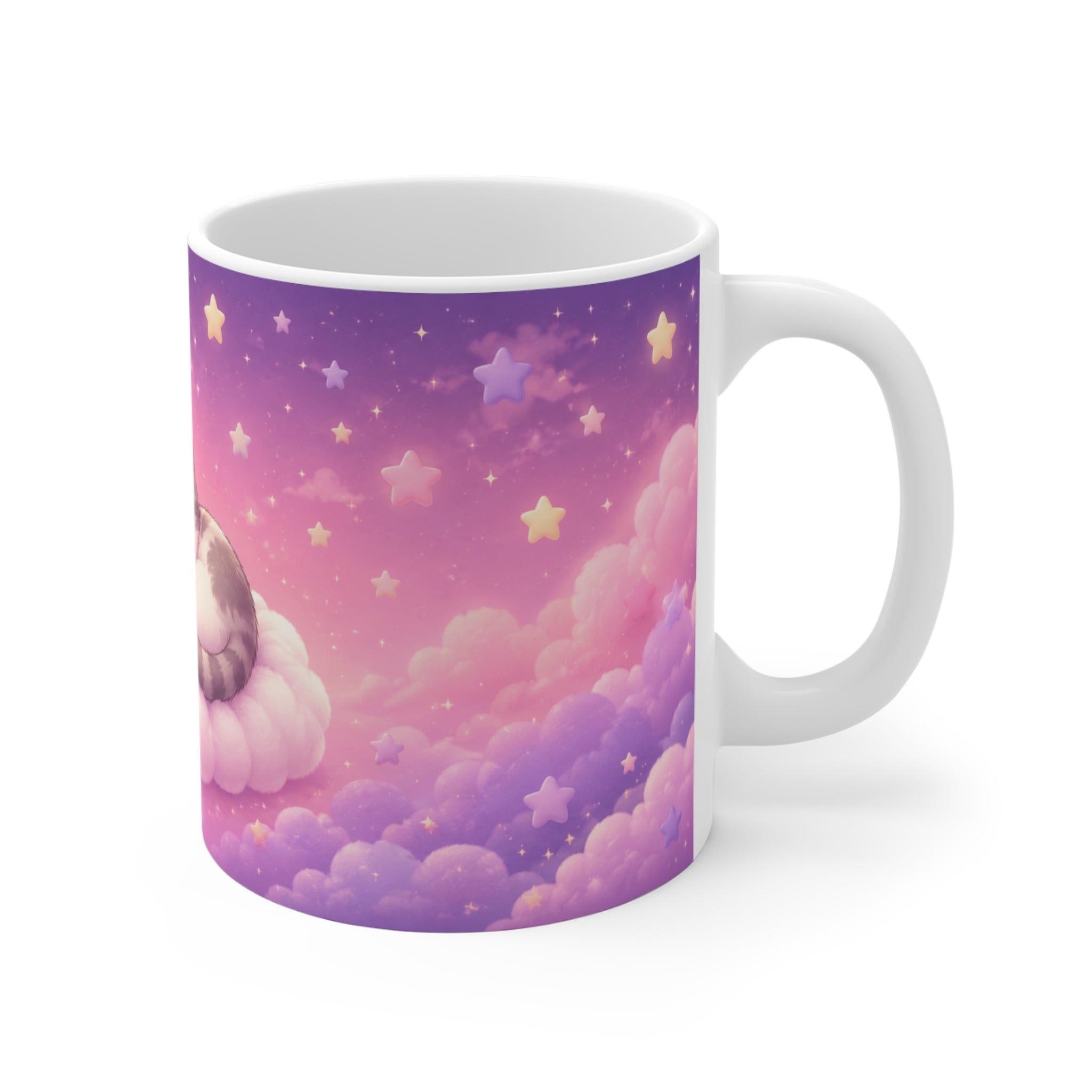 Dreamy Cloud Kitten – Cute Aesthetic Ceramic Mug