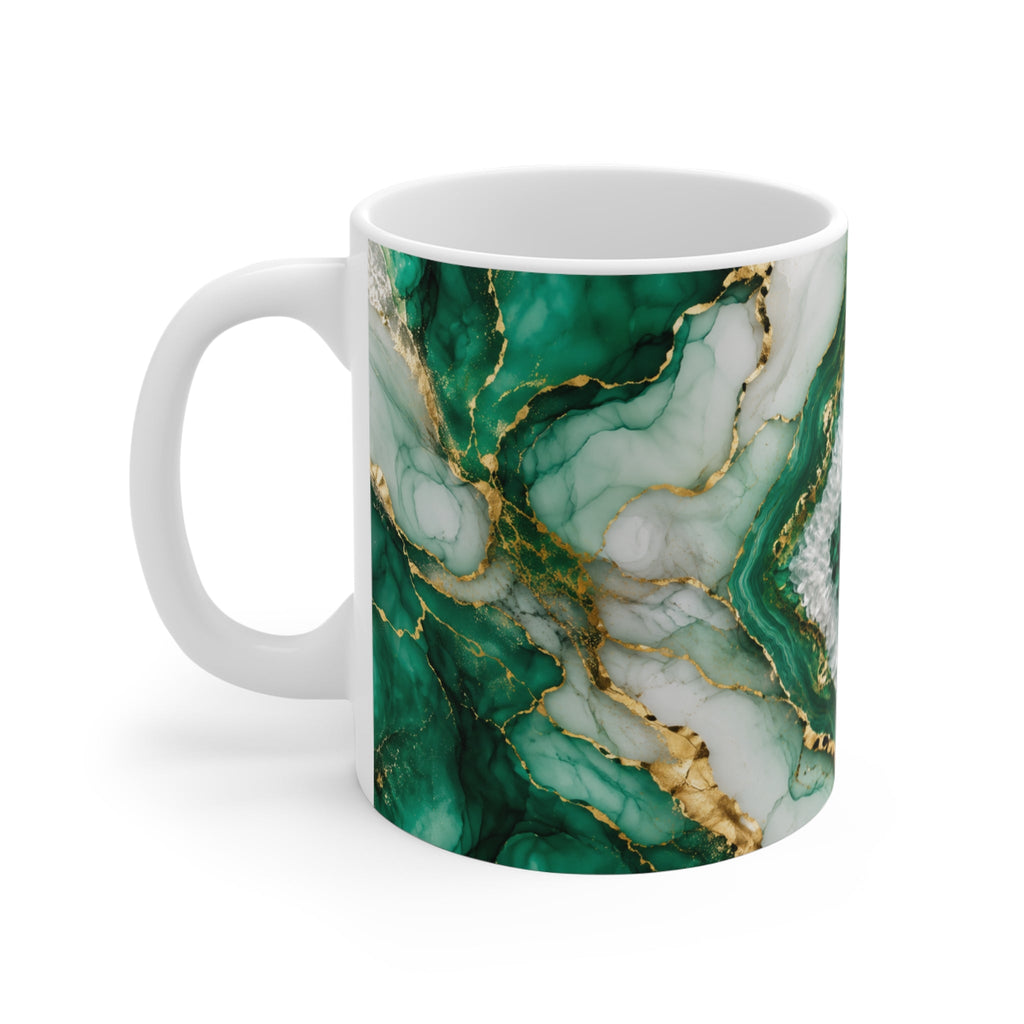 Emerald Golden Geode – Aesthetic Ceramic Mug