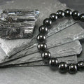 Black Tourmaline Genuine Bracelet ~ 7 Inches ~ 8mm Round Beads