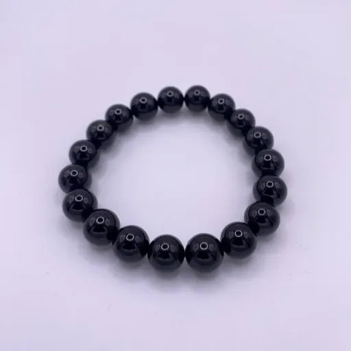 Black Tourmaline Beaded Bracelet 10-11mm
