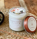 Organic Cherry Blossom Aromatherapy Soy Candle - 100% Essential Oil - All Natural - Organic Dry Flowers - Long Lasting 9oz - Gift