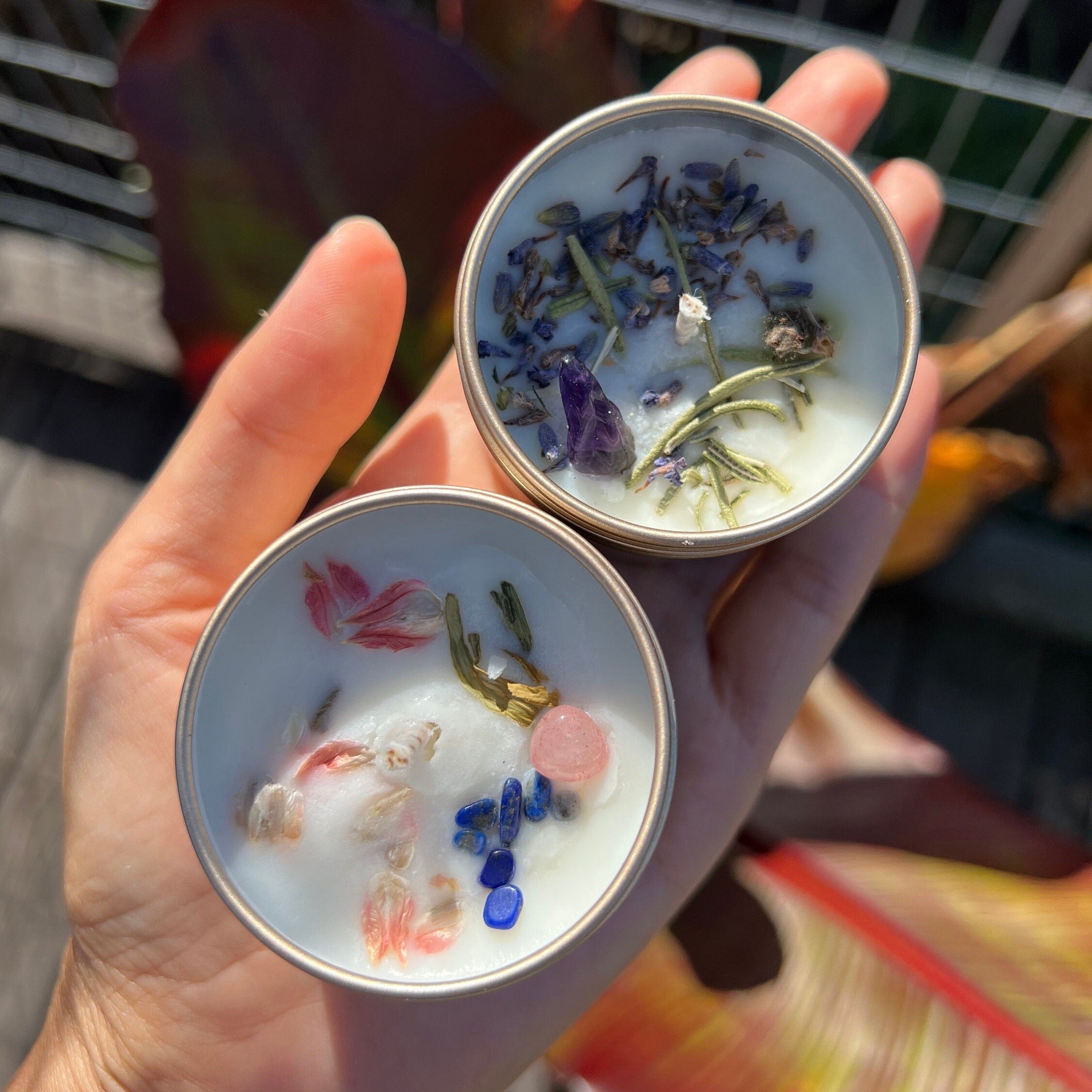 Essential Oil Soy Candle with Dried Flowers