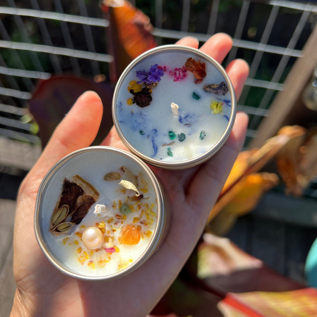 Essential Oil Soy Candle with Dried Flowers