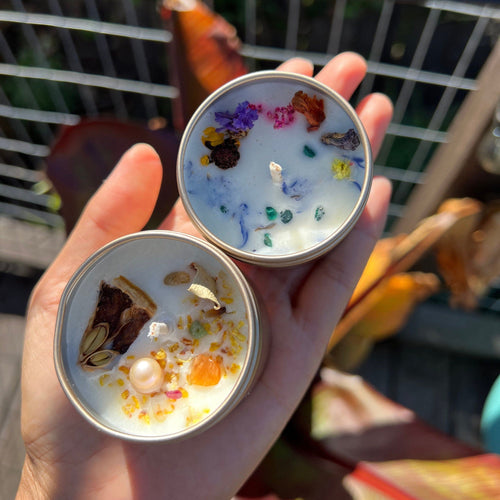 Essential Oil Soy Candle with Dried Flowers