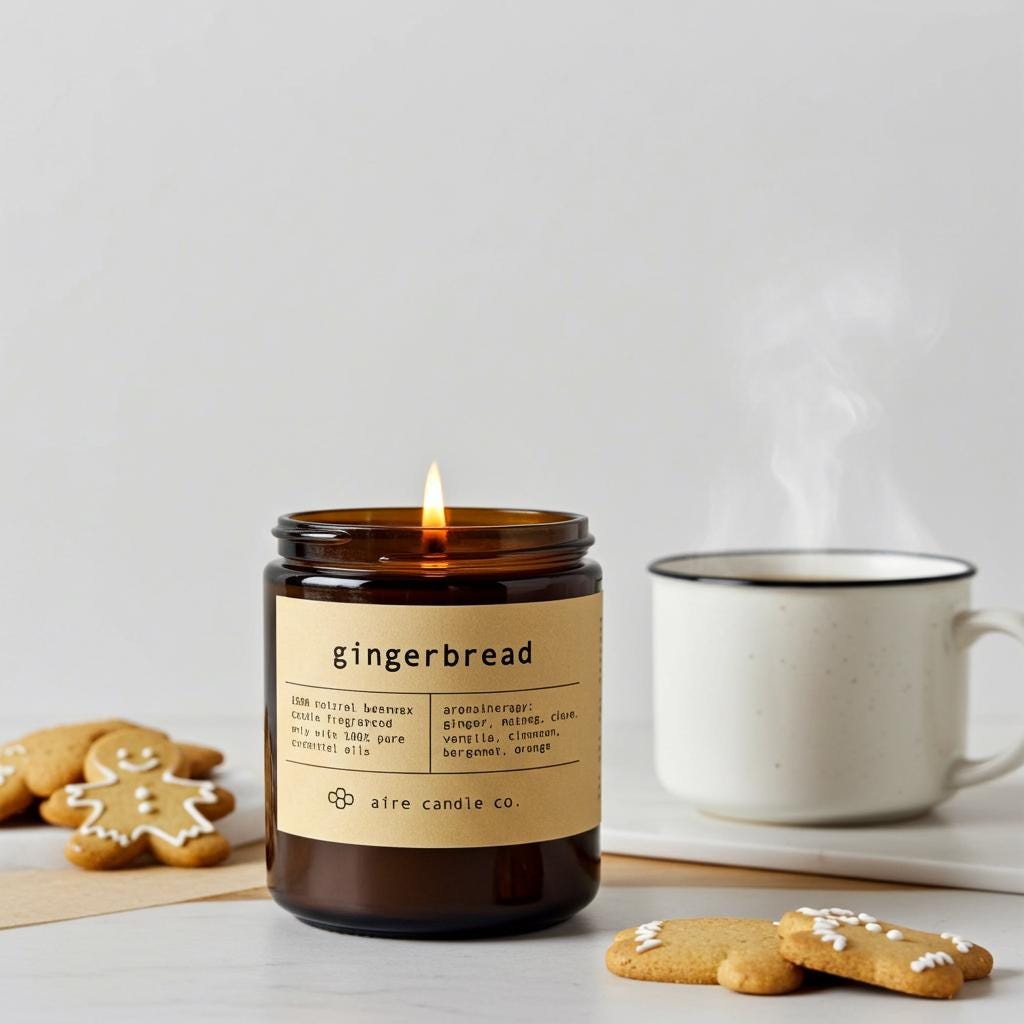Gingerbread Beeswax Candle