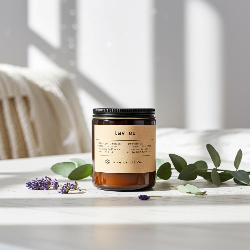 Lavender Eucalyptus Beeswax Candle
