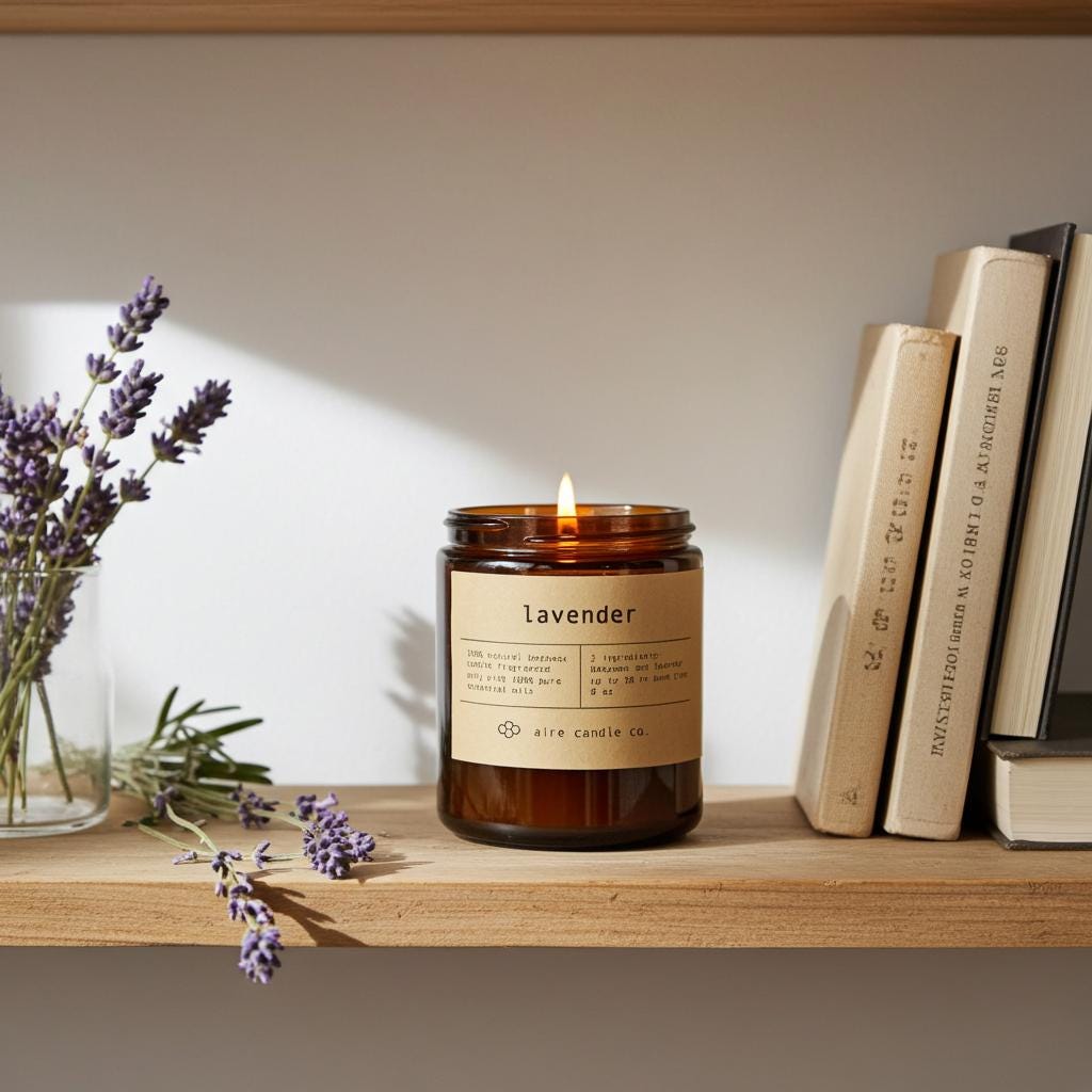 Lavender Beeswax Candle