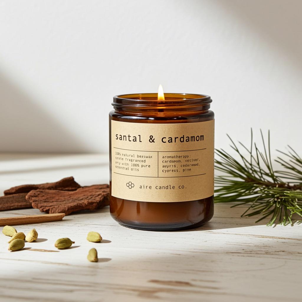 Santal & Cardamom Beeswax Candle