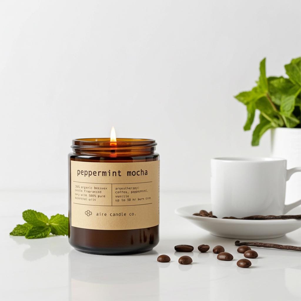 Peppermint Mocha Beeswax Candle