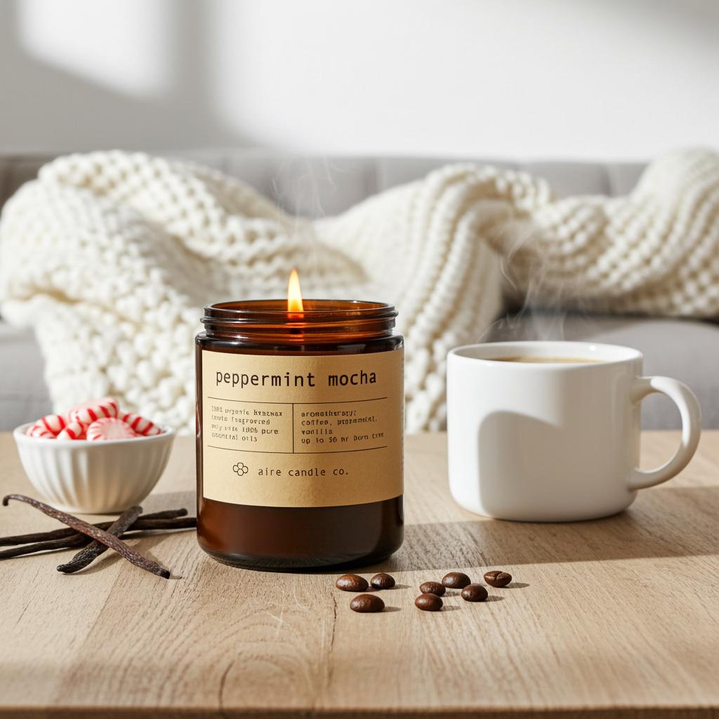 Peppermint Mocha Beeswax Candle