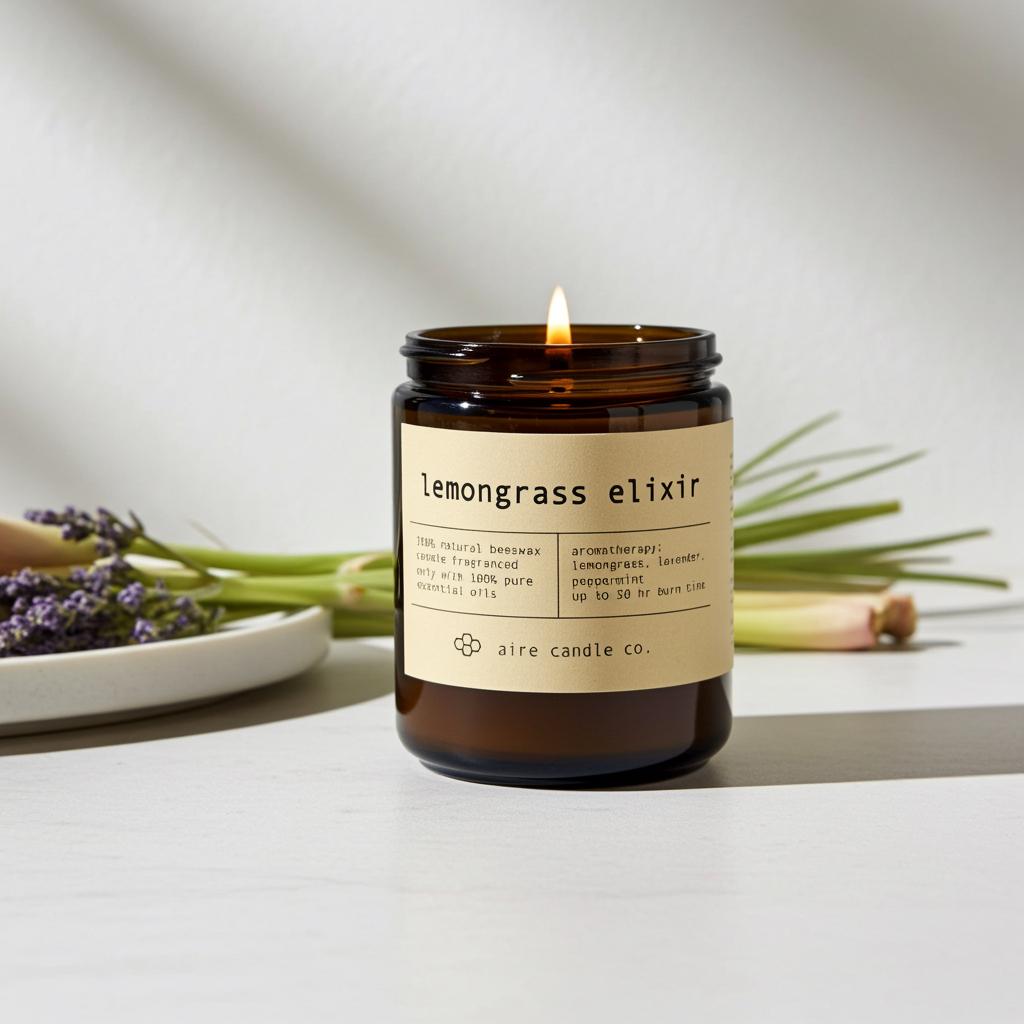 Lemongrass Beeswax Candle